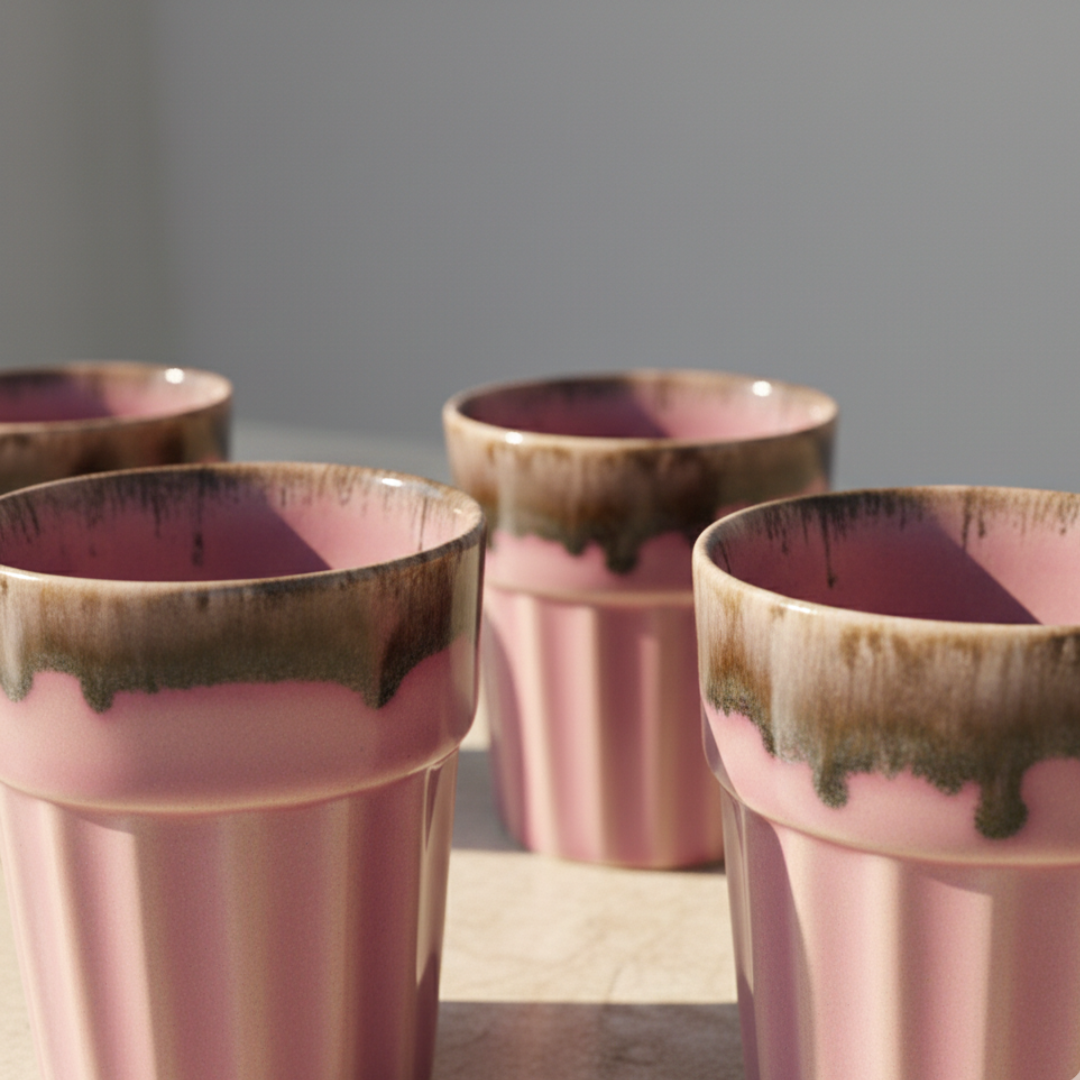 Mehfil Glasses (Cutting Chai Cup)- Rose Pink