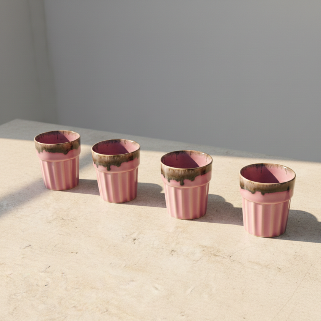 Mehfil Glasses (Cutting Chai Cup)- Rose Pink